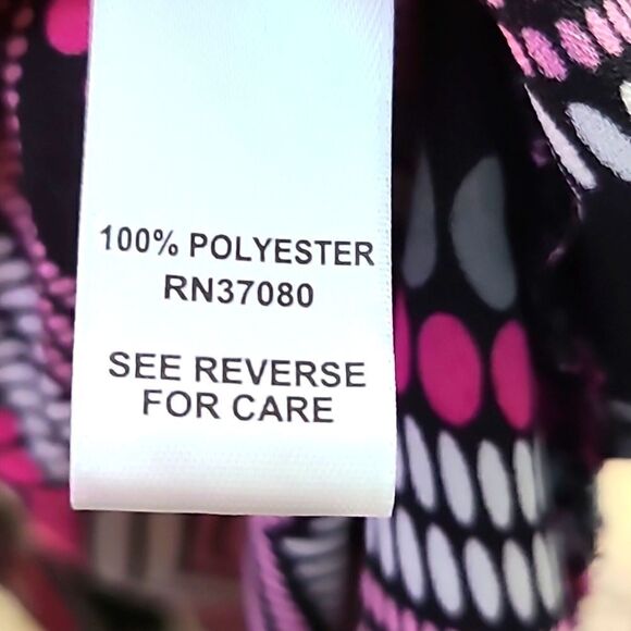 Cato Pink & Black Blouse with Geometric Designs, 3 Silver Circles, Size 18/20W - Picture 8 of 8